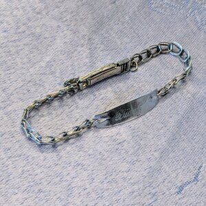 Vintage Sterling Silver Diane ID Bracelet Birmingham England Hallmarked CY&Co